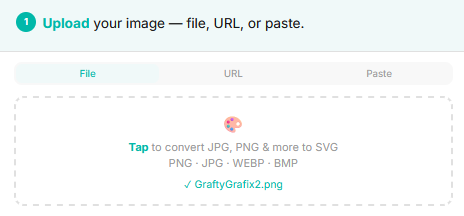 CraftyGrafix upload page with image selected