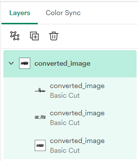 Cricut Design Space with imported SVG showing layers panel