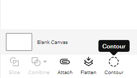 Location of contour button in Cricut Design Space